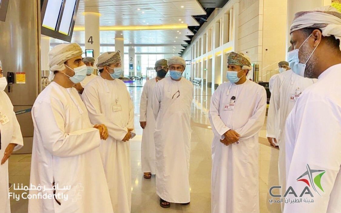مشاركة الهيئة في تجربة تقييم جاهزية مطار مسقط الدولي للإجراءات الصحية 
